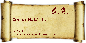 Oprea Natália névjegykártya